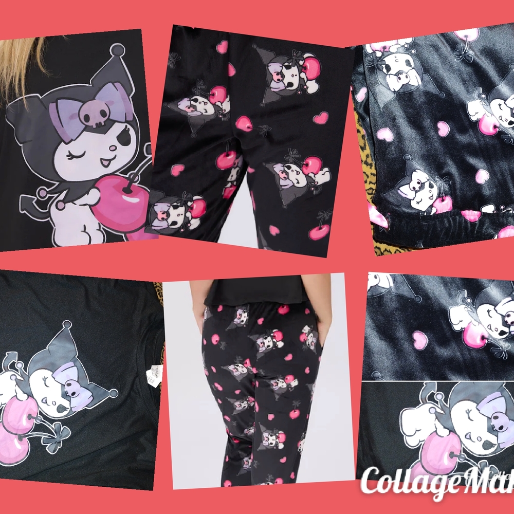 Cute Kuromi Pajama Pants & Top 🍒 Cherry